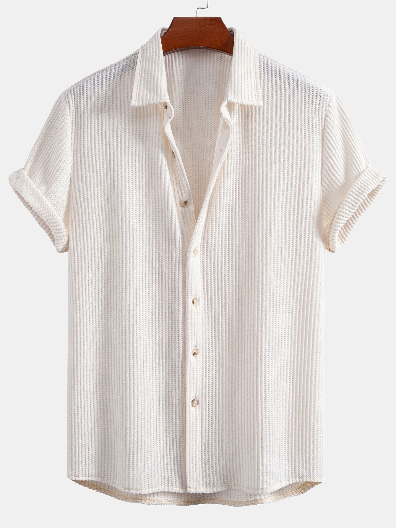 NOAH | Button shirt with waffle texture
