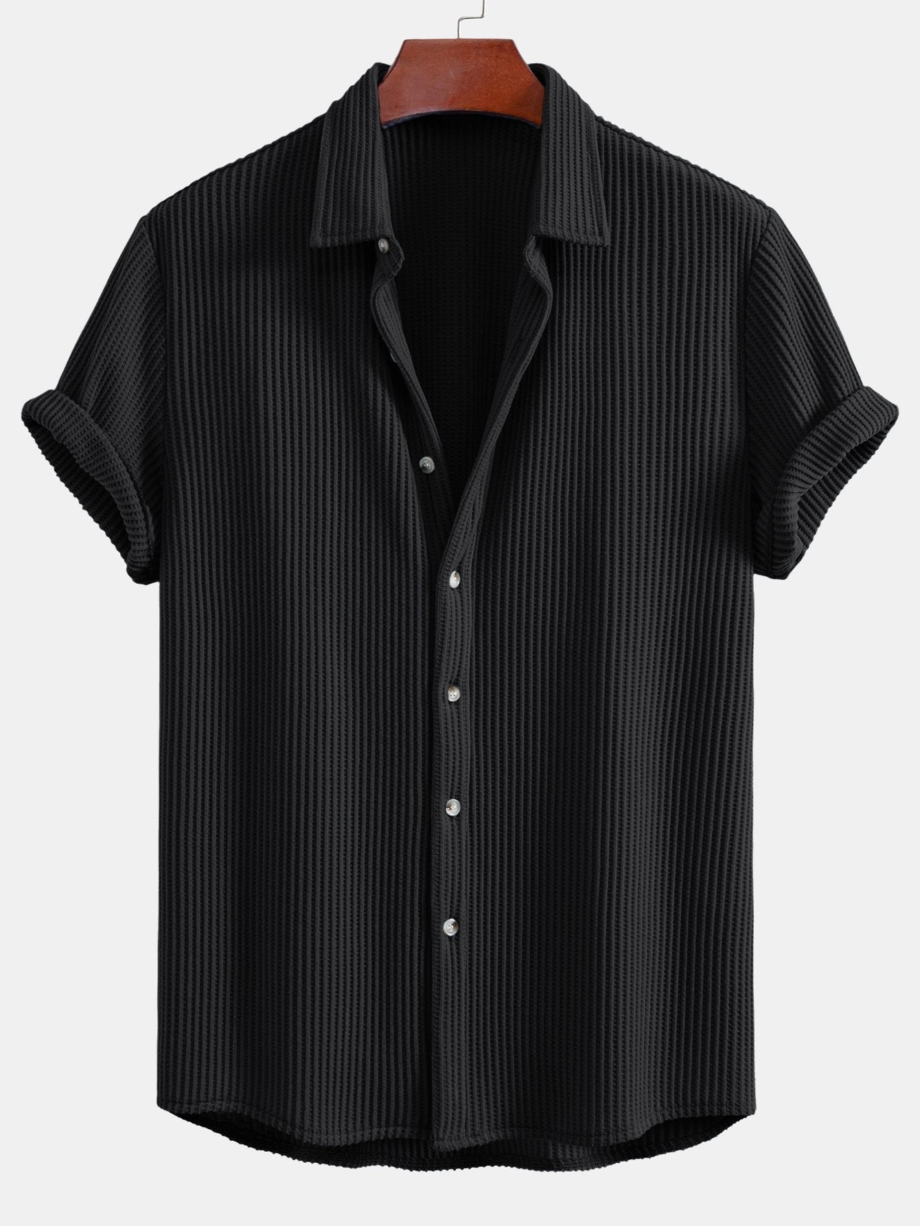 NOAH | Button shirt with waffle texture