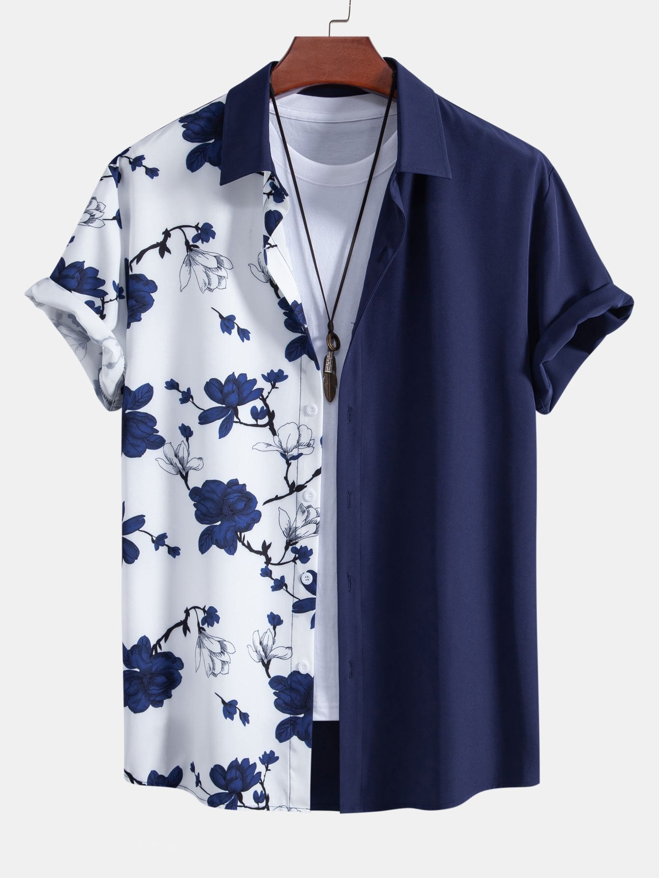 AMELIA | Button shirt with floral patchwork print