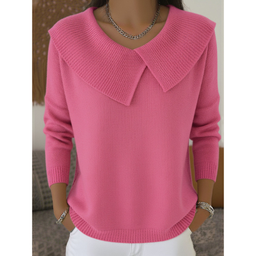 CHARLOTTE | Knit sweater with folded collar