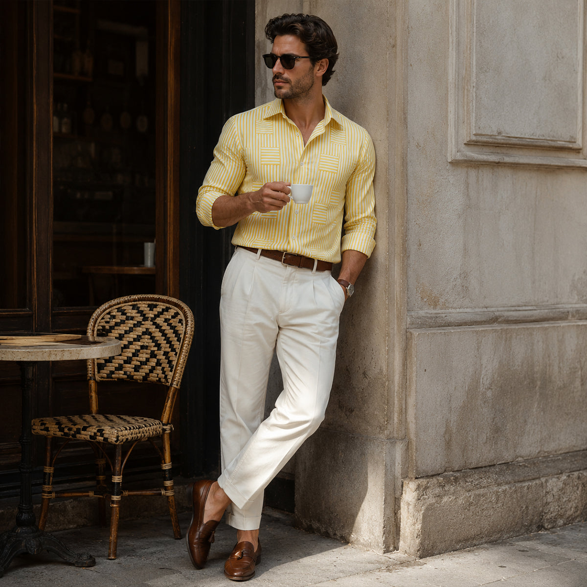 LIAM | Striped shirt with wrinkle-resistant finish