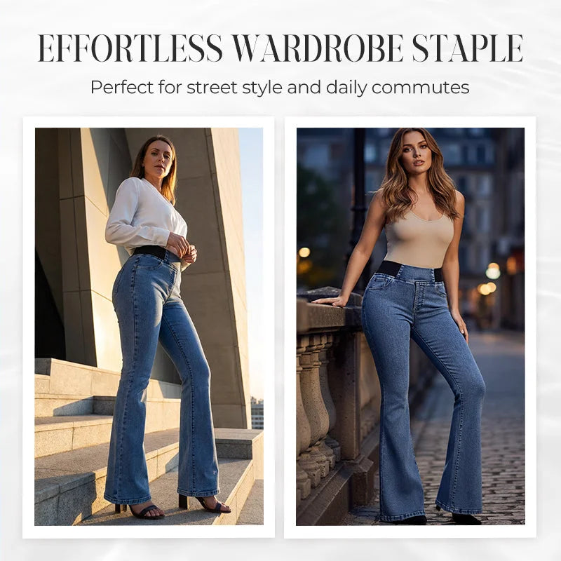 AMELIA | High-waist flare pants with stretch fit