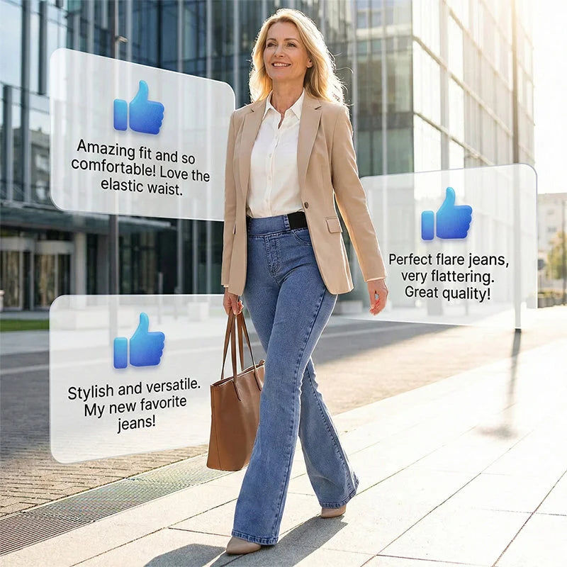 AMELIA | High-waist flare pants with stretch fit