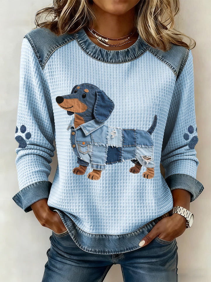 LILY | Sweater with dachshund appliqué
