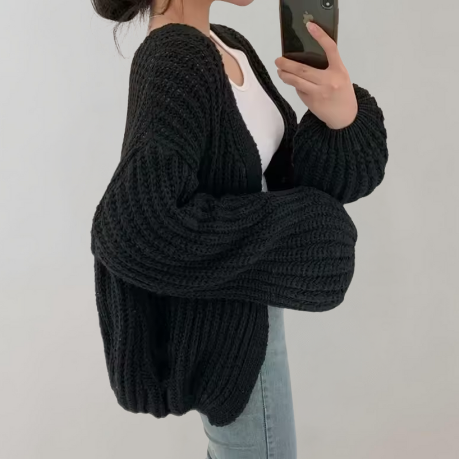 ZOE | Oversized cardigan with chunky knit